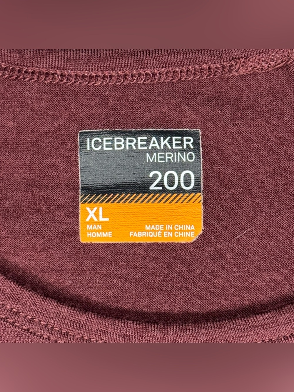 Icebreaker Merino 200 Oasis Long Sleeve Thermal Top Mens XL Maroon Wool Base - Picture 6 of 9